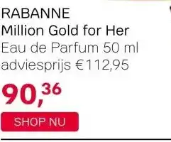 Pour Vous RABANNE Million Gold for Her Eau de Parfum 50 ml aanbieding