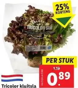 Lidl Tricolor kluitsla aanbieding