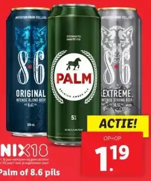 Lidl Palm of 8.6 pils aanbieding