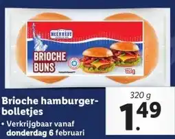 Lidl Brioche hamburger bolletjes aanbieding