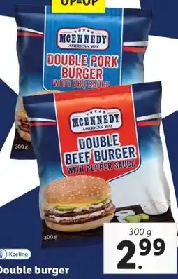 Lidl Double burger aanbieding