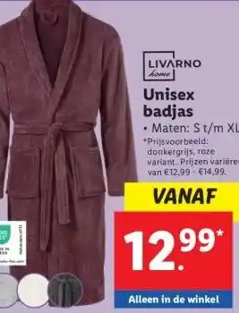 Lidl Unisex badjas aanbieding