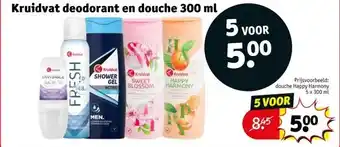 Kruidvat Kruidvat deodorant en douche 300 ml aanbieding