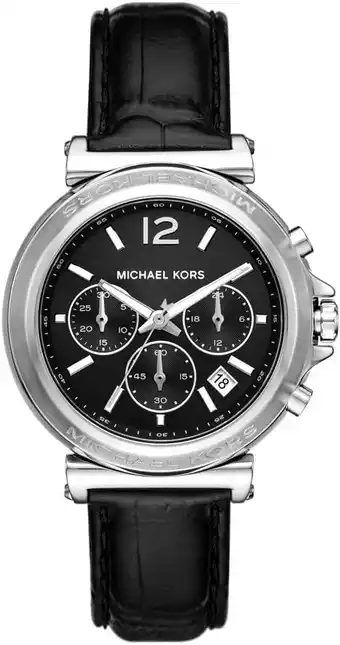 Amazon Michael Kors Analoge Quartz horloge voor dames met lederen band MK7499, Zwart aanbieding