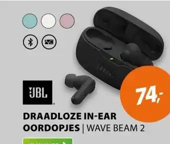 Expert JBL DRAADLOZE IN-EAR OORDOPJES | WAVE BEAM 2 aanbieding