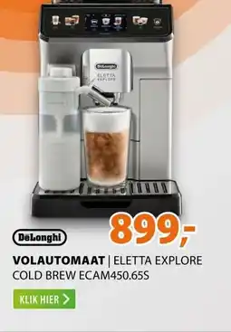 Expert DeLonghi ECAM450.65S Eletta Explore Cold Brew aanbieding