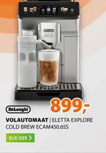 Expert DeLonghi ECAM450.65S Eletta Explore Cold Brew aanbieding