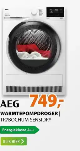 Expert AEG WARMTEPOMPDROGER TR7BOCHUM SENSIDRY aanbieding