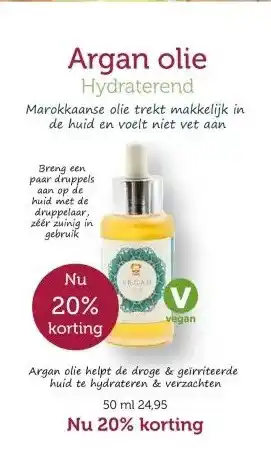 De Rode Pilaren Argan olie Hydraterend aanbieding