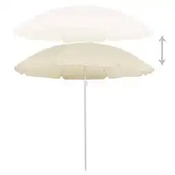 Praxis vidaXL Parasol Zandkleurig Polyester/Staal - 200cm Hoogte - 180cm Booglengte aanbieding