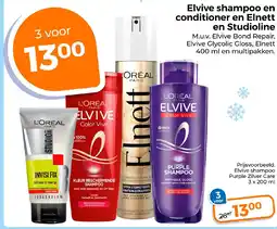 Trekpleister Elvive shampoo en conditioner en Elnett en Studioline aanbieding