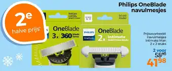 Trekpleister Philips OneBlade navulmesjes aanbieding