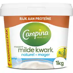 Albert Heijn Campina Magere milde kwark naturel voordeelpak aanbieding