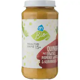 Albert Heijn AH Biologisch Quinoa met erwt paprika wortel 15m+ aanbieding