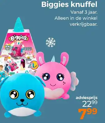 Trekpleister Biggies knuffel aanbieding