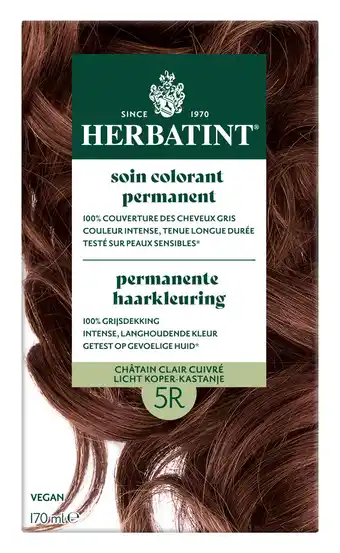 De Online Drogist Herbatint Permanente Haarkleuring Licht Koper-Kastanje 5R aanbieding