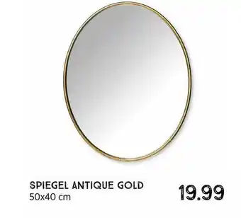 Xenos Spiegel Antique Gold 50x40 Cm aanbieding