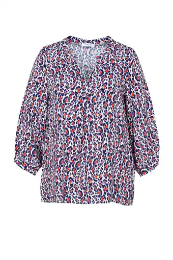 Wehkamp Paprika top met all over print rood/blauw aanbieding