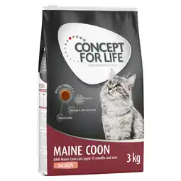 Zooplus 20% korting op 9 kg / 10 kg Concept for Life Katten droogvoer - Maine Coon Adult Zalm 3 x 3 kg aanbieding