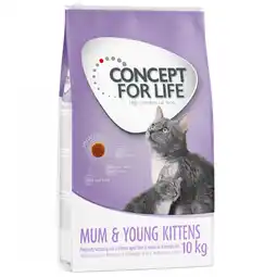 Zooplus 20% korting op 9 kg / 10 kg Concept for Life Katten droogvoer - Mum & Young Kittens 10kg aanbieding