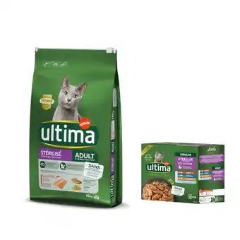 Zooplus 10 kg Ultima droogvoer + 8 x 85 g Ultima natvoer gratis! - Sterilized Zalm & Gerst aanbieding