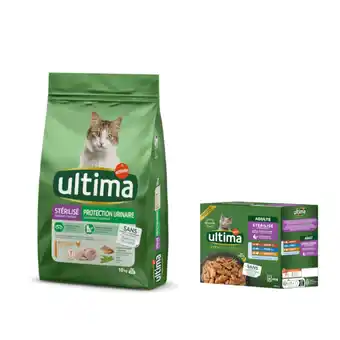 Zooplus 10 kg Ultima droogvoer + 8 x 85 g Ultima natvoer gratis! - Sterilized Urinary Kip aanbieding