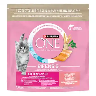 Zooplus 1,5kg PURINA ONE Junior Zalm Kattenvoer Droog aanbieding