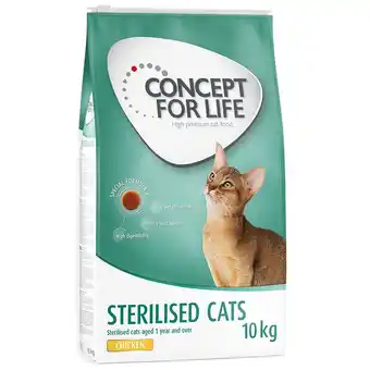 Zooplus 10kg Sterilised Cats Kip Concept for Life Kattenvoer aanbieding