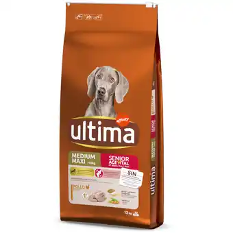 Zooplus 25% korting! 2 x Ultima honden droogvoer - Medium / Maxi Senior Kip (2 x 12 kg) aanbieding