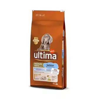 Zooplus 25% korting! 2 x Ultima honden droogvoer - Medium / Maxi Junior KIp (2 x 12 kg) aanbieding