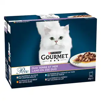 Zooplus 3 + 1 Gratis! Gourmet Perle kattenvoer 48 x 85 g - Duo van land en zee aanbieding