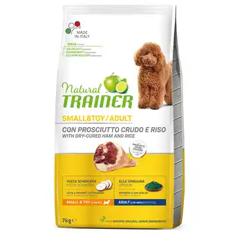 Zooplus 0,5 kg gratis! Natural Trainer hondenvoer 7 kg - Dog Small & Toy Adult met Ham aanbieding