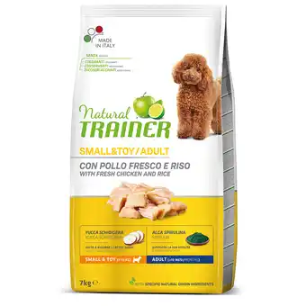 Zooplus 0,5 kg gratis! Natural Trainer hondenvoer 7 kg - Mini Kip, Rijst en Aloe vera aanbieding