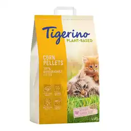 Zooplus 7liter Tigerino Plantaardige Kattenbakvulling Mais babypoeder geur (parfumvrij) aanbieding