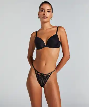 Hunkemoller Hunkemöller String Pearl Zwart aanbieding