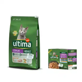 Zooplus 10 kg Ultima droogvoer + 8 x 85 g Ultima natvoer gratis! - Sterilized Kip & Gerst aanbieding