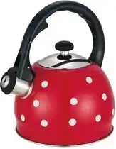 Bol.com Kinghoff 1049 -Fluitketel - 2 liter - rood - stippel- de originele versie waterkoker! aanbieding