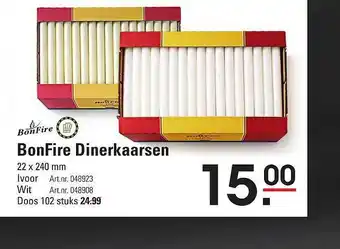 Sligro BonFire Dinerkaarsen aanbieding