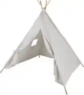 Bol.com MISOU Tipi Tent - Kinder Speeltent - Jongens Meisjes - 120x120x150cm - Beige - Hout Katoen aanbieding