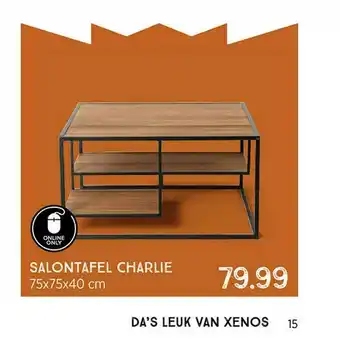 Xenos Salontafel Charlie 75x75x40 Cm aanbieding