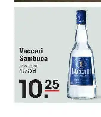 Sligro Vaccari Sambuca aanbieding
