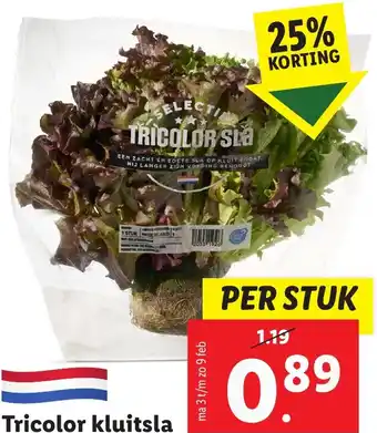 Lidl Tricolor kluitsla aanbieding