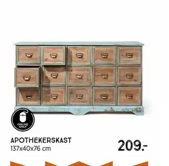 Xenos Apothekerskast 137x40x76 Cm aanbieding