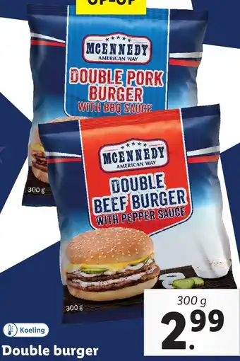 Lidl Double burger aanbieding