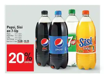 Sligro Pepsi, Sisi En 7-Up 20% Korting aanbieding