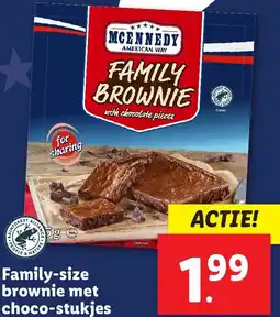 Lidl Family-size brownie met choco-stukjes aanbieding