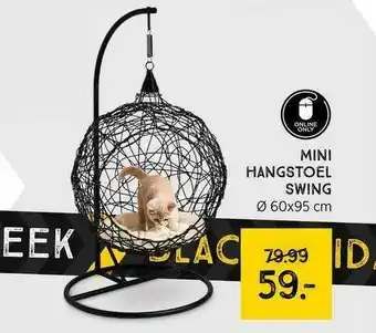 Xenos Mini Hangstoel Swing Ø 60x95 Cm aanbieding