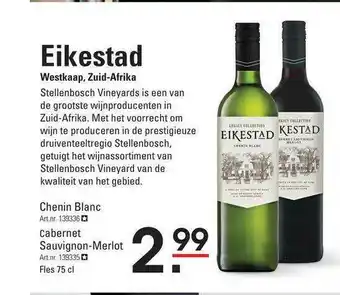 Sligro Eikestad Chenin Blanc Of Cabernet Sauvignon-Merlot Westkaap, Zuid-Afrika aanbieding