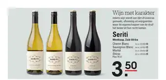 Sligro Seriti Chenin Blanc, Sauvignon Blanc, Merlot Of Shiraz Westkaap, Zuid-Afrika aanbieding