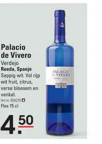 Sligro Palacio De Vivero Verdejo, Rueda, Spanje aanbieding